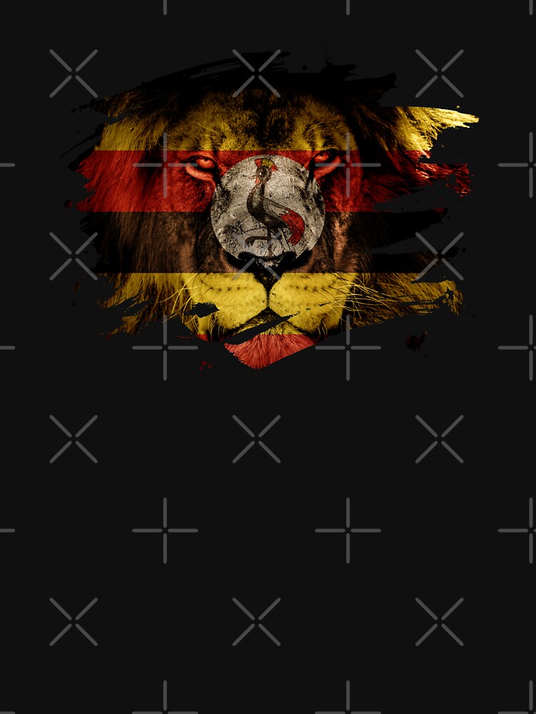 Uganda Flag & African Lion Picture   Ugandan Pride T Shirt by ockshirts