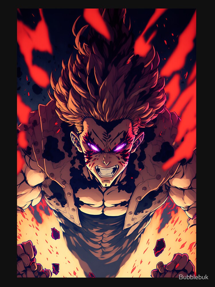 Anime Demon hero Ascending from Hell by Bubblebuk Unisex , , , Long Sleeve Tee