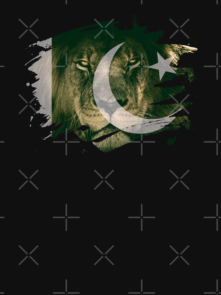 Pakistan Flag & African Lion Picture   Pakistani Pride T Shirt by ockshirts