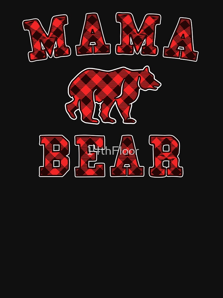 Mama Bear Red Buffalo Plaid Matching Family Christmas Mom by 14thFloor