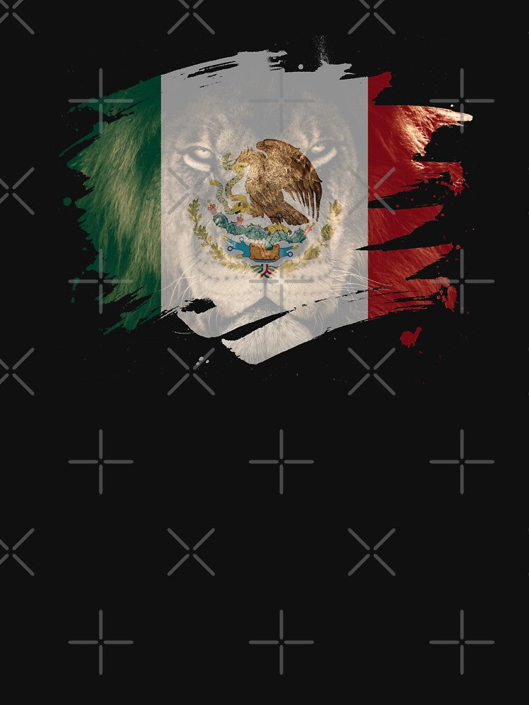 Mexico Flag & African Lion Picture   Mexican Pride T Shirt by ockshirts