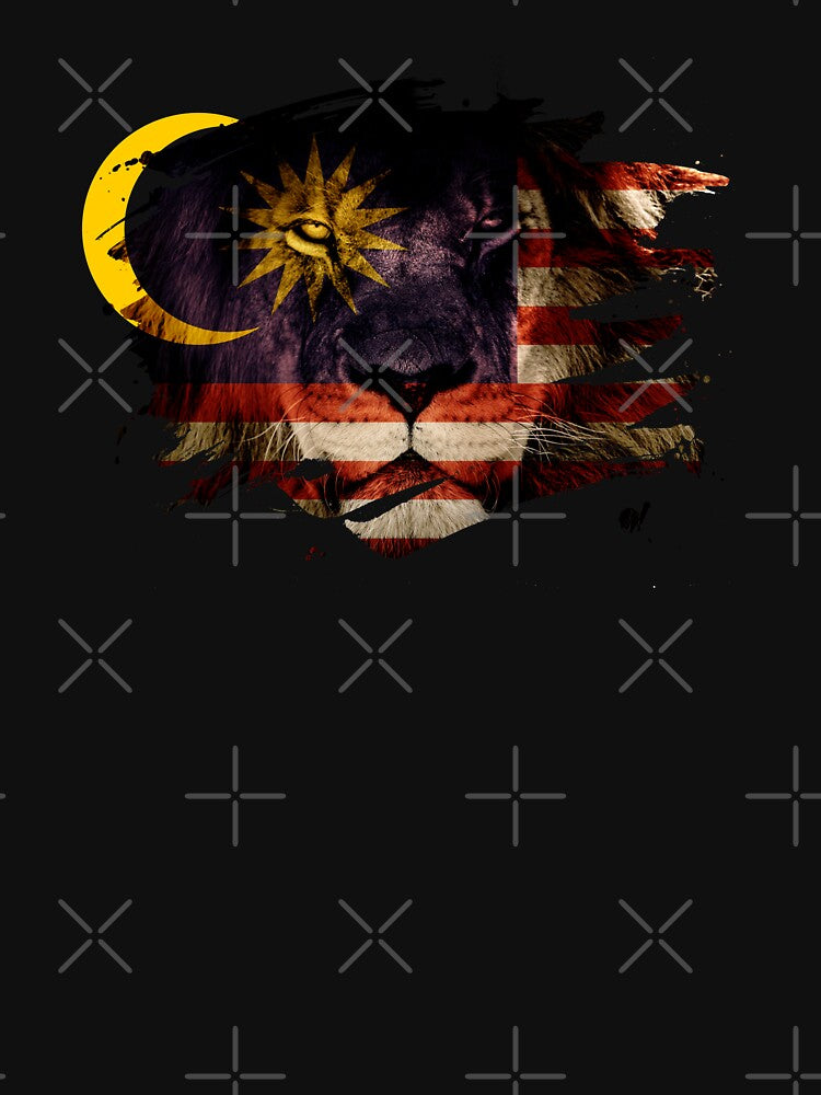 Malaysia Flag & African Lion Picture   Malaysian Pride T Shirt by ockshirts