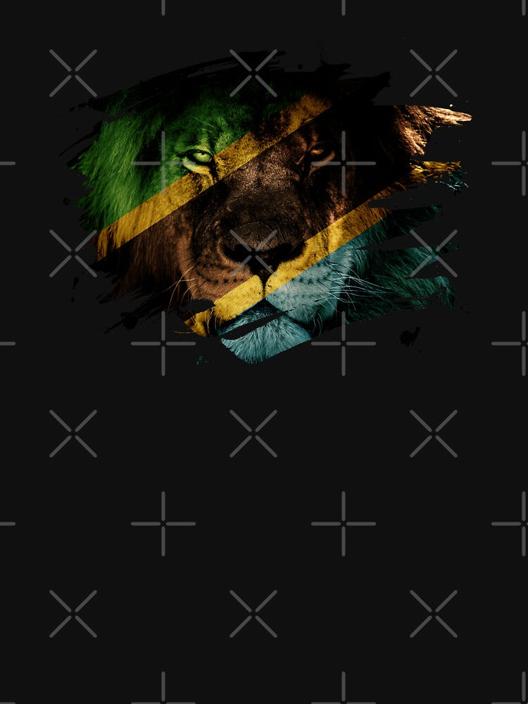 Tanzania Flag & African Lion Picture   Tanzanian Pride T Shirt by ockshirts