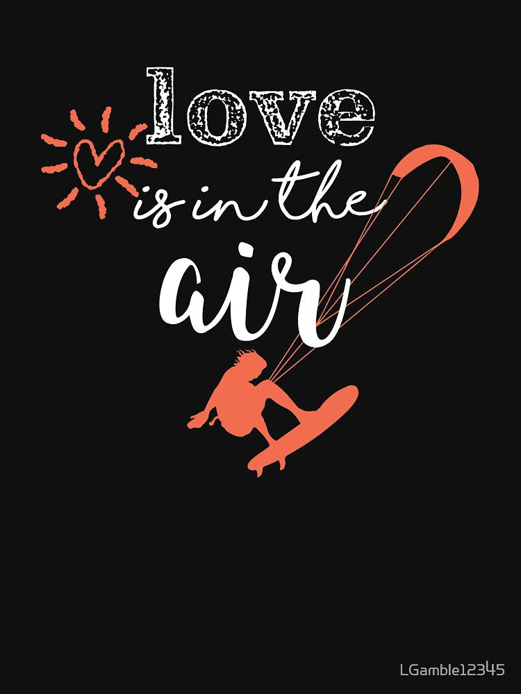 Top Fun Kite Surfing Love is in the Air Gift Design by LGamble12345 Unisex , , , Long Sleeve Tee