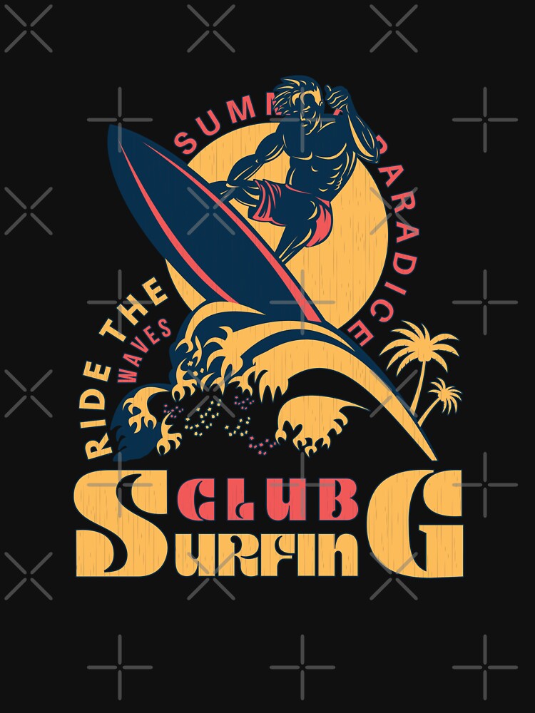 Surfing Club (Ride the waves) by Life Stuff Unisex , , , Long Sleeve Tee