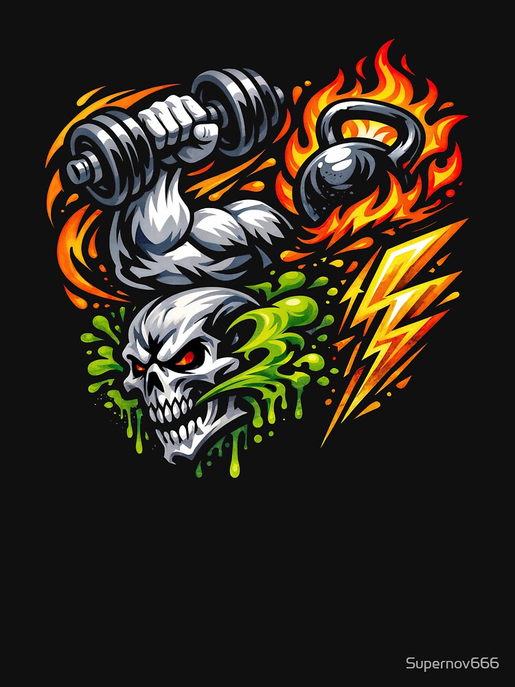 Hardcore Fitness – Power and Fury by ForeverPrintsOK Unisex , , , Long Sleeve Tee
