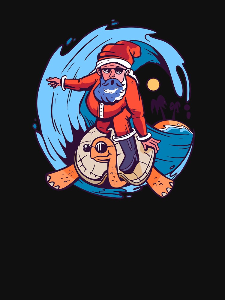 santa Surfing by zaher97 Unisex , , , Long Sleeve Tee