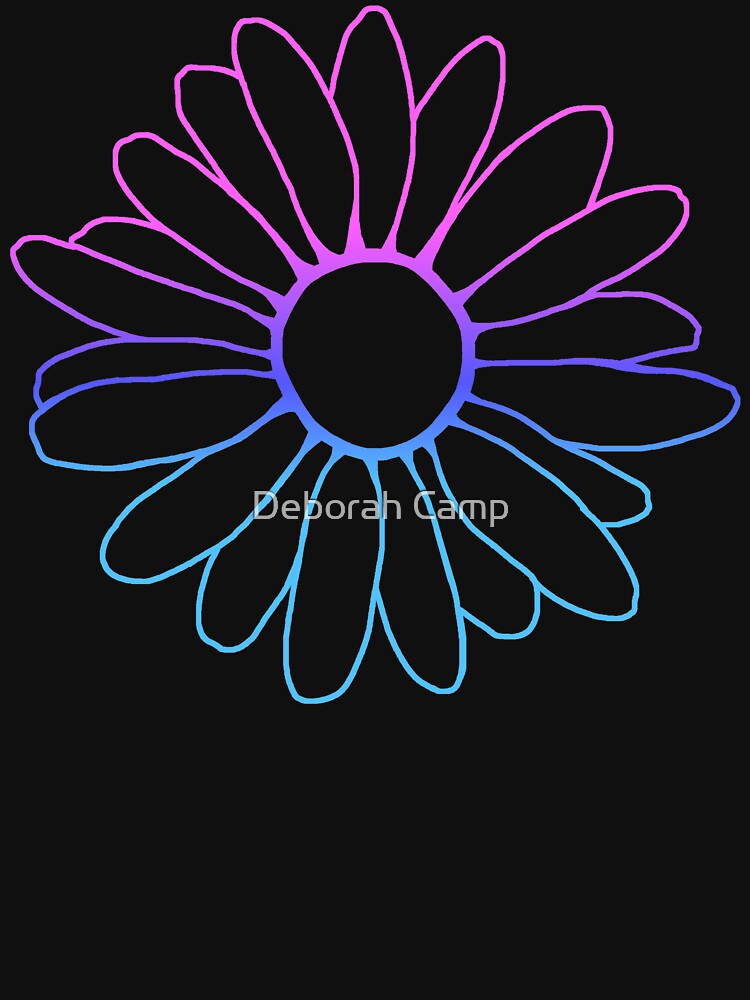 Blue Purple Flower Outline by Deborah Camp Unisex , , , Long Sleeve Tee