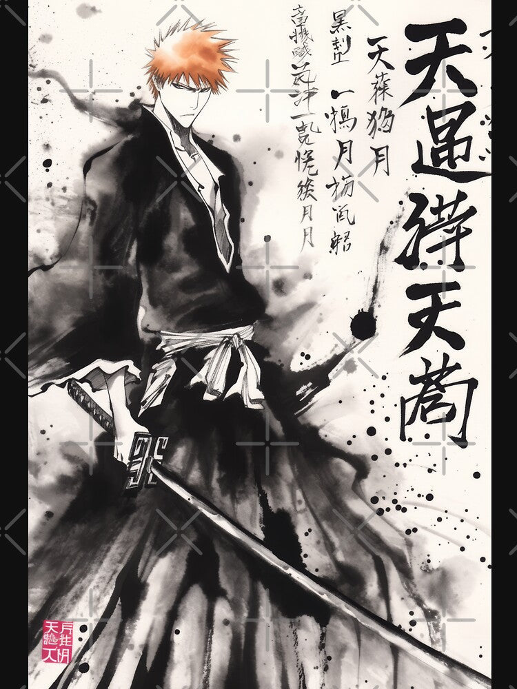 Ichigo Sumi-e by AnimeArsenalPrints Unisex , , , Long Sleeve Tee