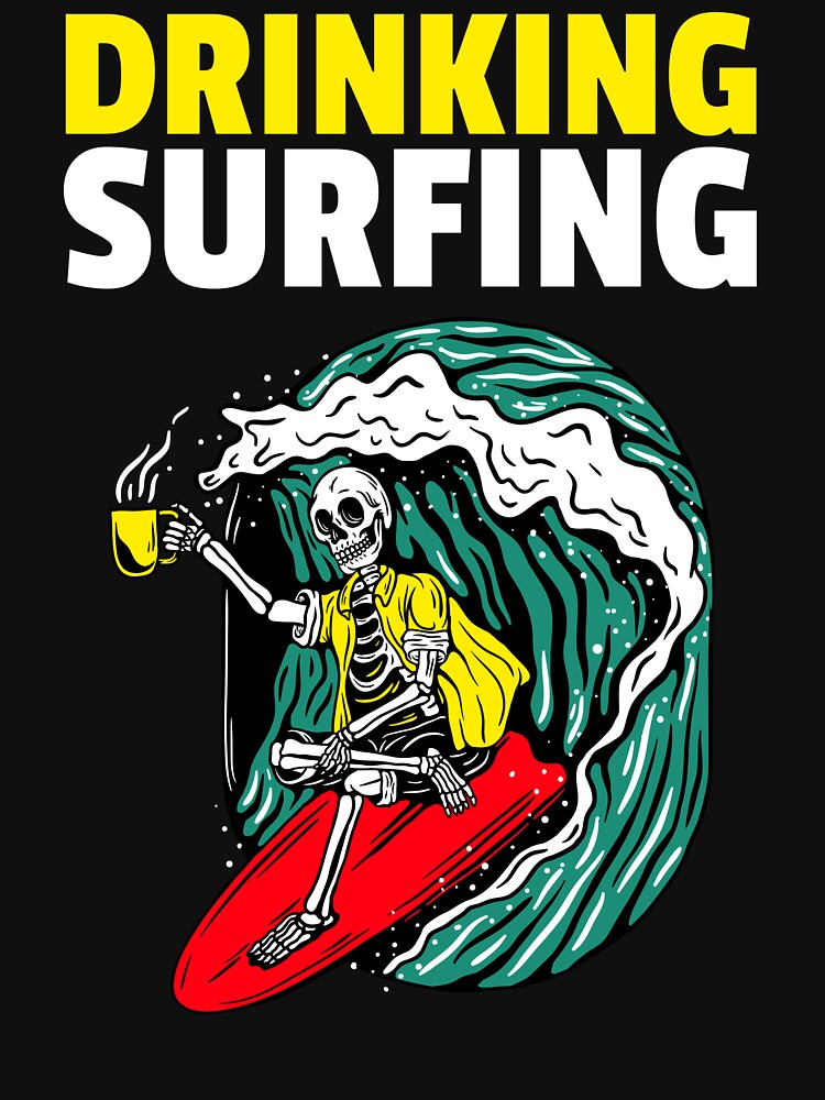 DRINKING SURFING by MJ96-PRO Unisex , , , Long Sleeve Tee