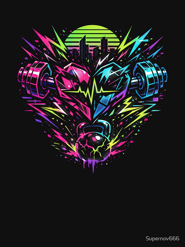 Neon Pulse: Heart of Strength by ForeverPrintsOK Unisex , , , Long Sleeve Tee