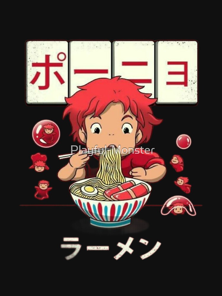 Ponyo Ramen by Playful-Monster Unisex , , , Long Sleeve Tee