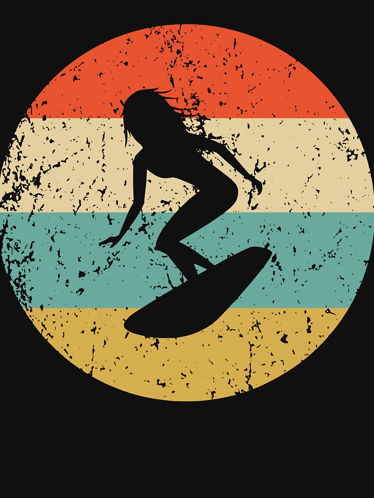 Surfing Girl Vintage Retro Surfer by ShaneGuzman Unisex , , , Long Sleeve Tee