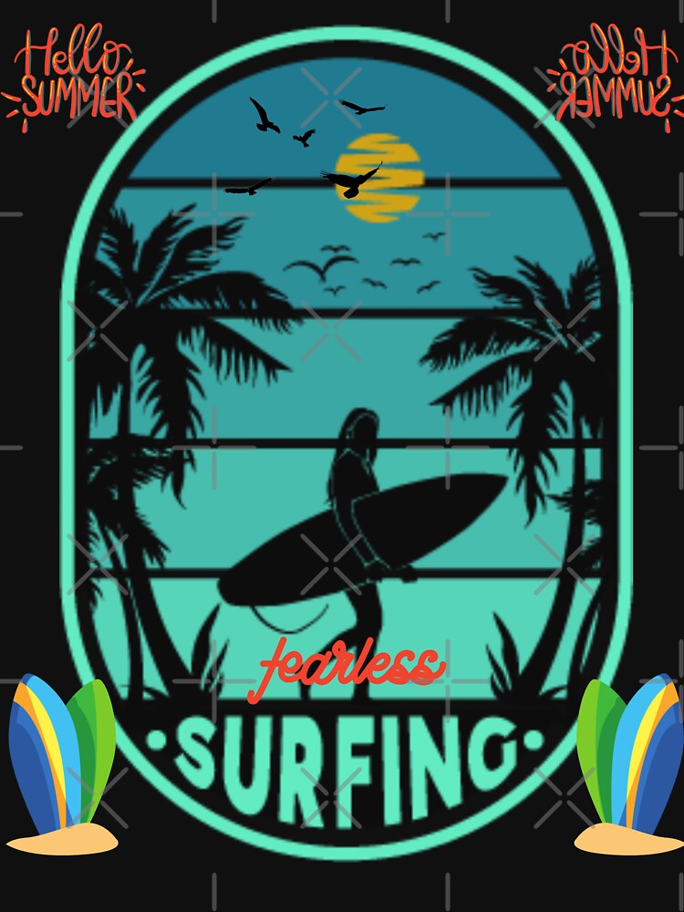 Fearless Surfing by RonelM Unisex , , , Long Sleeve Tee