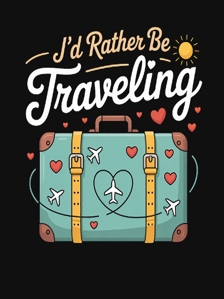I'd rather be traveling_v2 by brinbotty Unisex , , , Long Sleeve Tee
