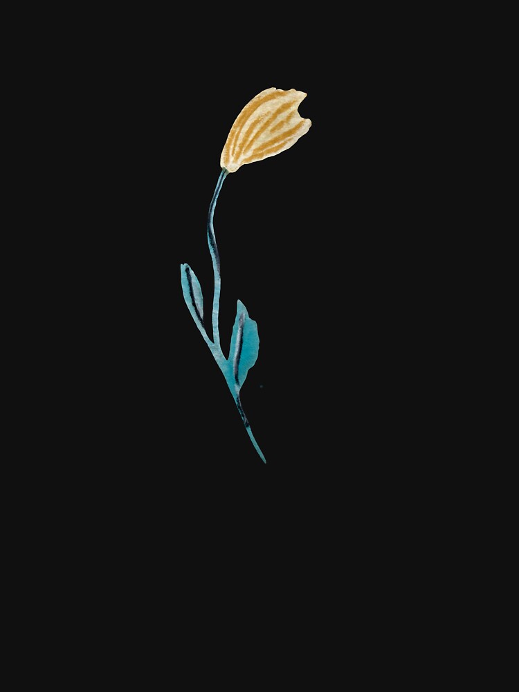 Flower beige blue texture pencil watercolor sketch black by Yana Mustafina | Boho Soulful Designs