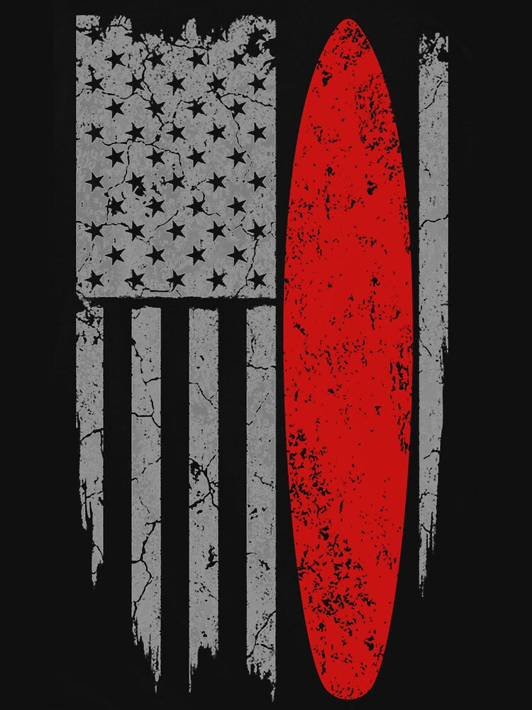 Surfing American Flag by GeniusDesignArt Unisex , , , Long Sleeve Tee