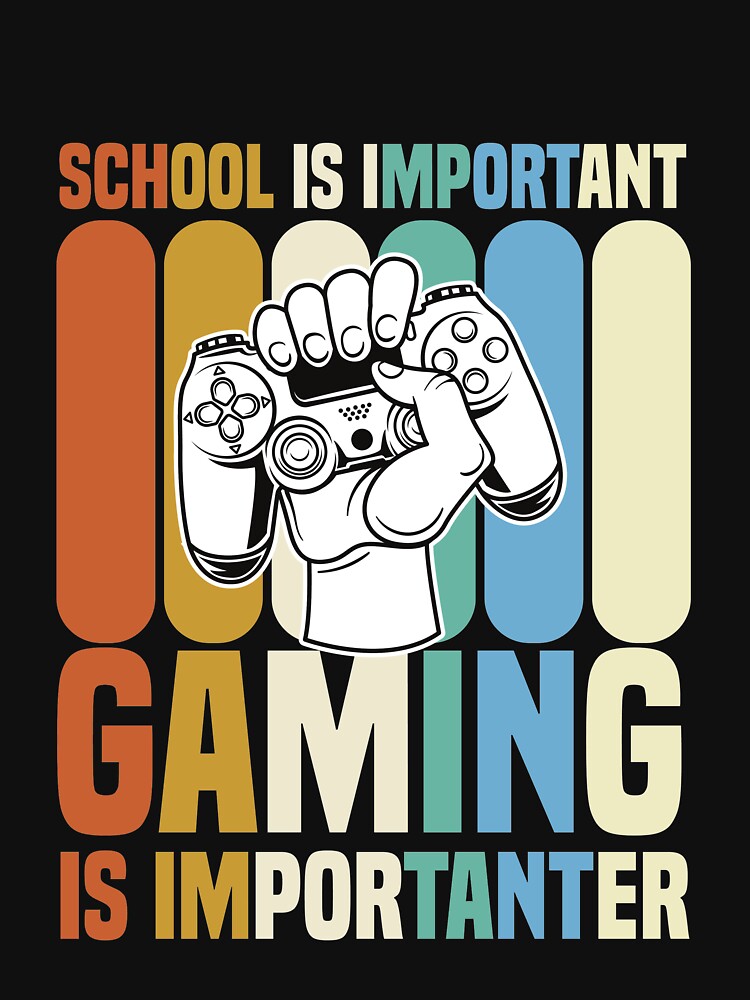 School Is Important But Gaming Is Importanter by medbdj Unisex , , , Long Sleeve Tee