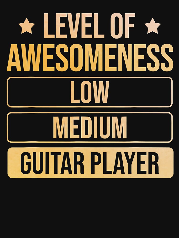 Guitarist Level Of Awesomeness Guitar Player by Leon-Alexander Unisex , , , Long Sleeve Tee