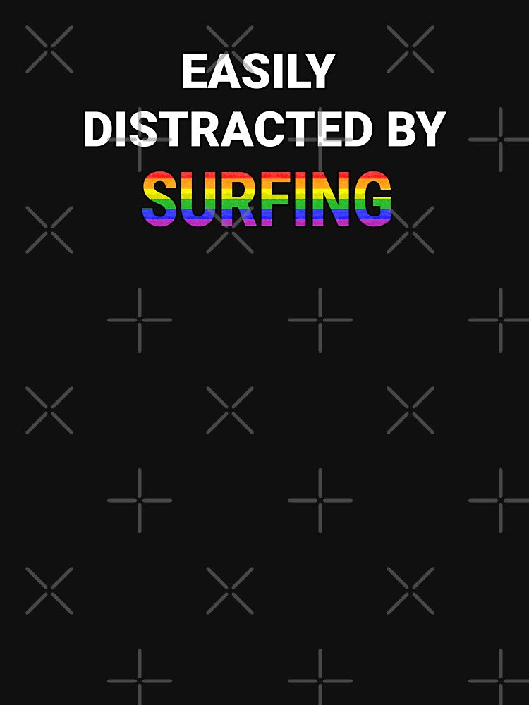 Easily Distracted By Surfing - Pride by PrideFeliz Unisex , , , Long Sleeve Tee