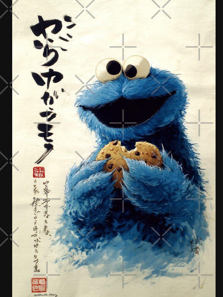 Cookie Monsta Sumi-e by AnimeArsenalPrints Unisex , , , Long Sleeve Tee