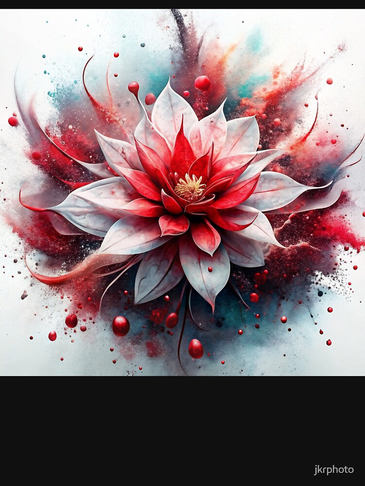 red and white lotus flower by jkrphoto Unisex , , , Long Sleeve Tee