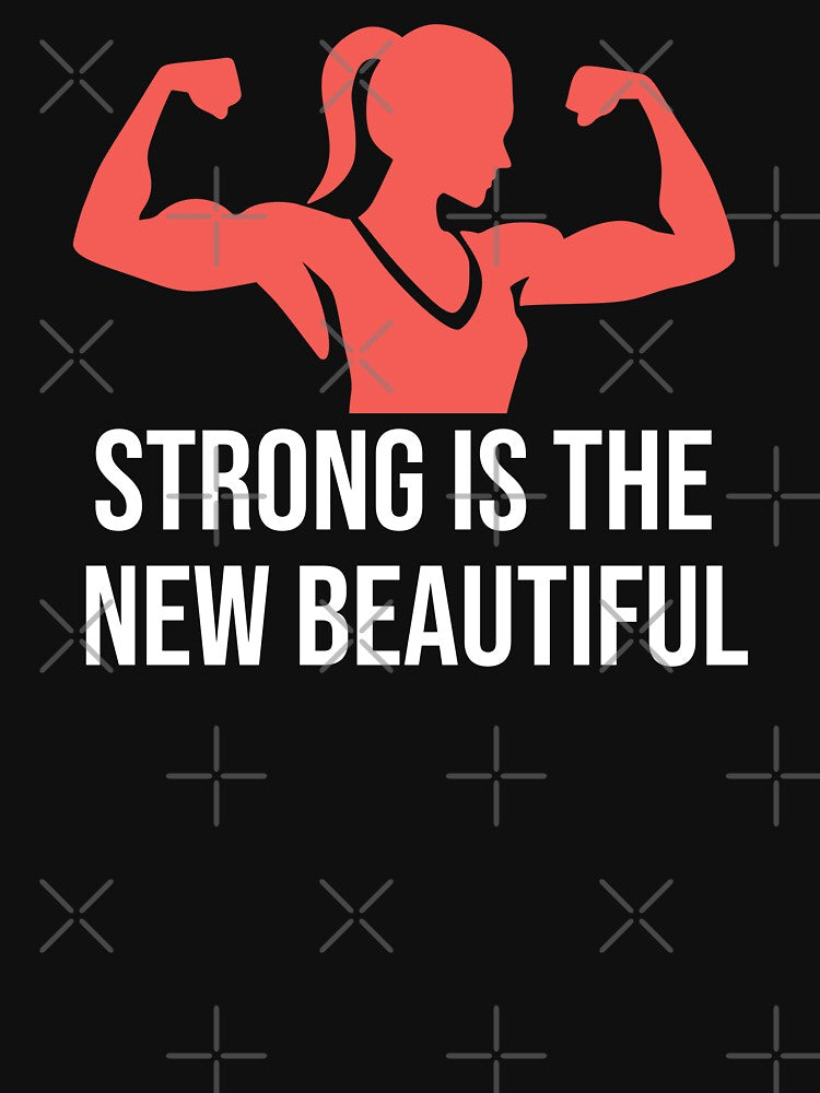 Strong is the New Beautiful - fitness and Gym motivational quote by GraphicDream Unisex , , , Long Sleeve Tee