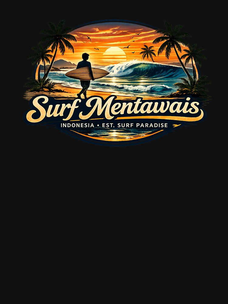 Surf Mentawais Indonesia Vintage by VintageImageInc Unisex , , , Long Sleeve Tee
