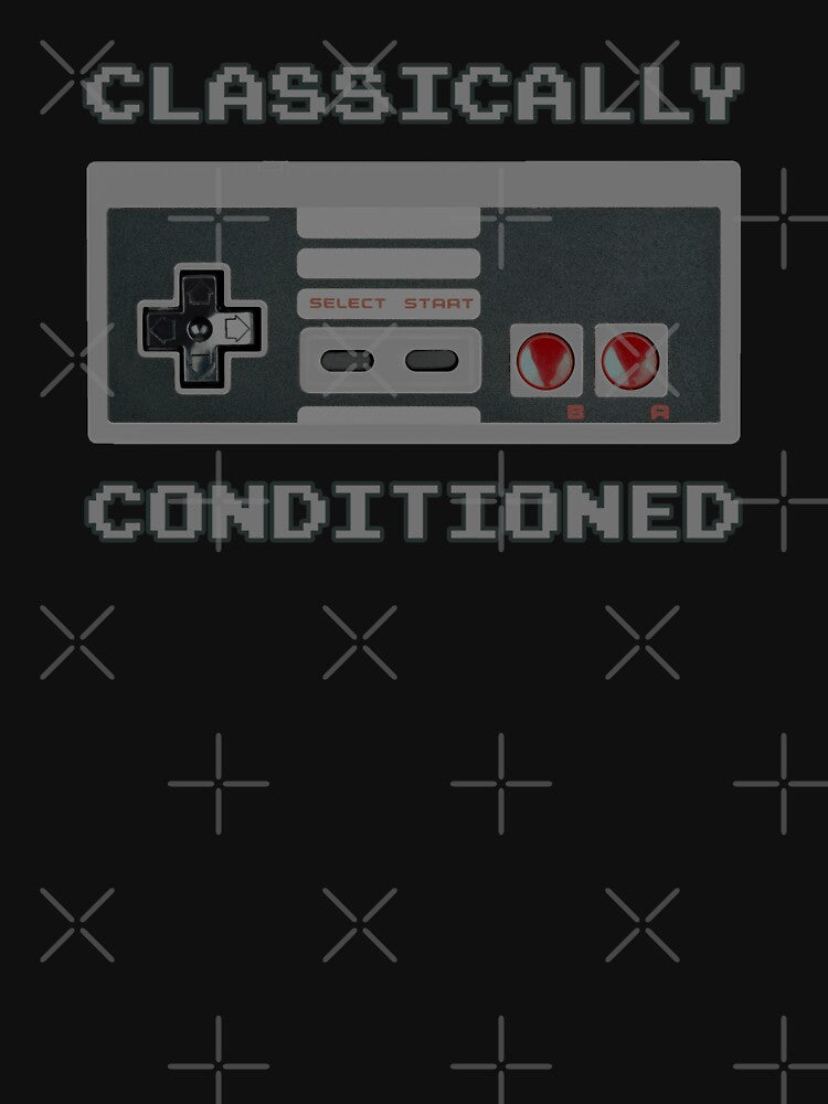 Retro Gaming "Classically Conditioned" design by JDMTees Unisex , , , Long Sleeve Tee