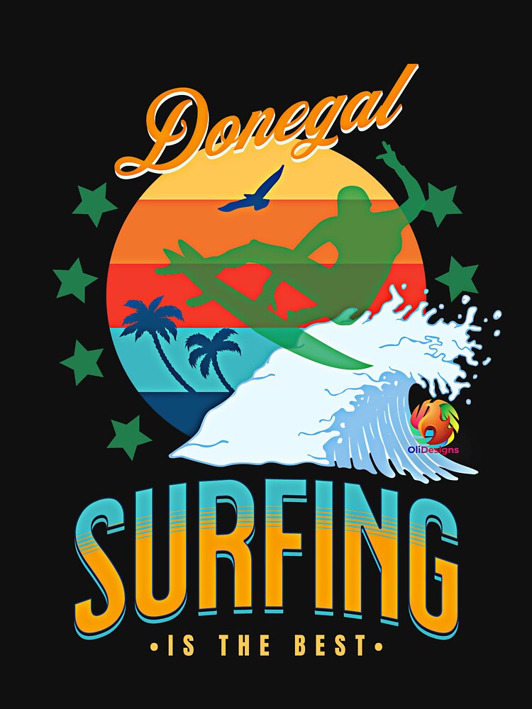 Donegal Surfing Is The Best by OliDesigns Unisex , , , Long Sleeve Tee