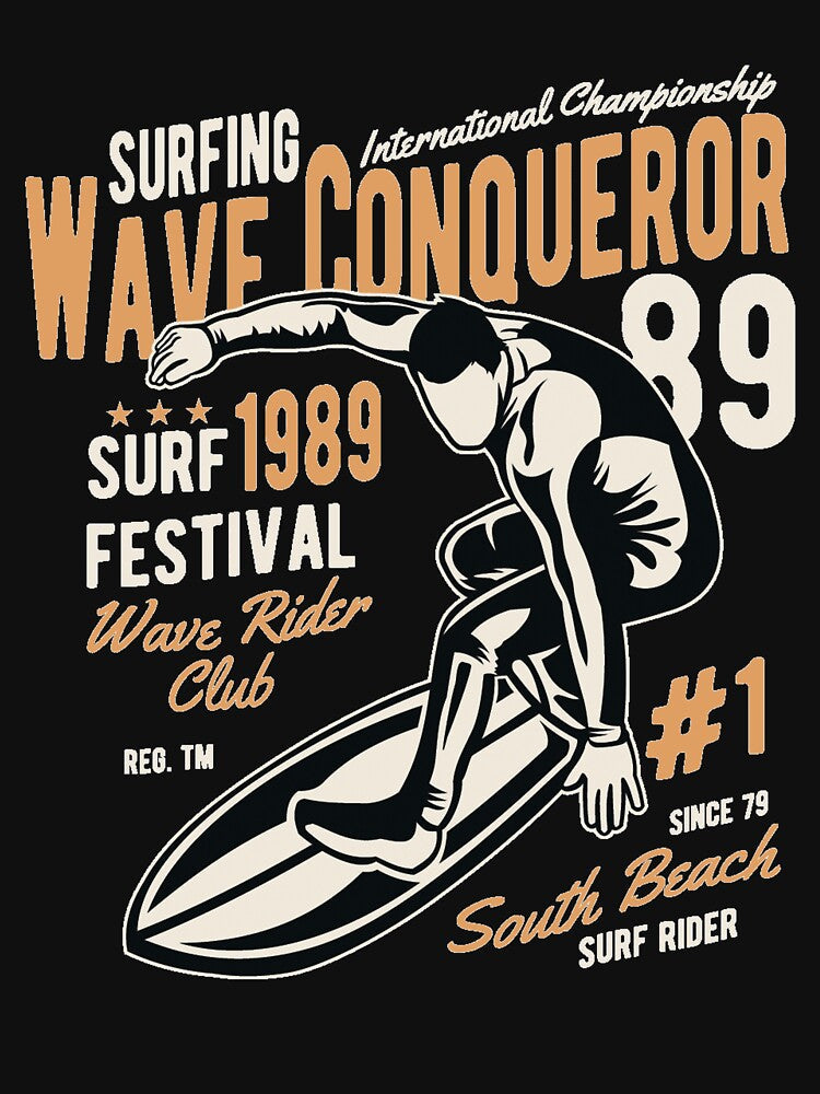 Surfing wave conqueror - Awesome Wave surfing lover Gift by Teenation9 Unisex , , , Long Sleeve Tee