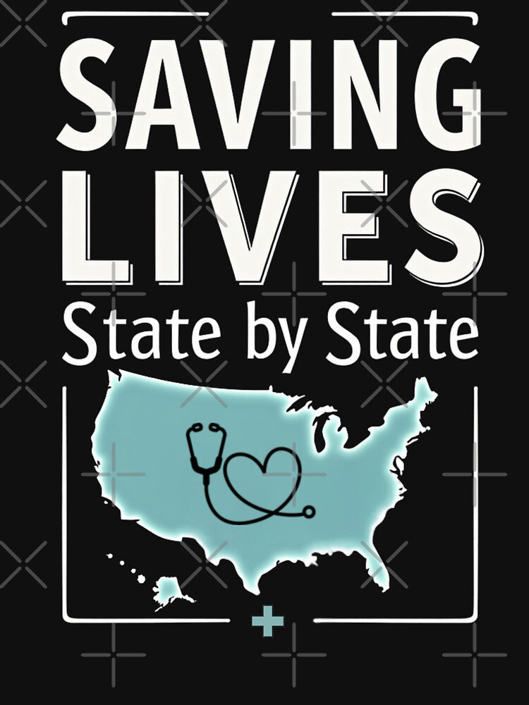 Saving Lives State By State by PerkzPrints Unisex , , , Long Sleeve Tee
