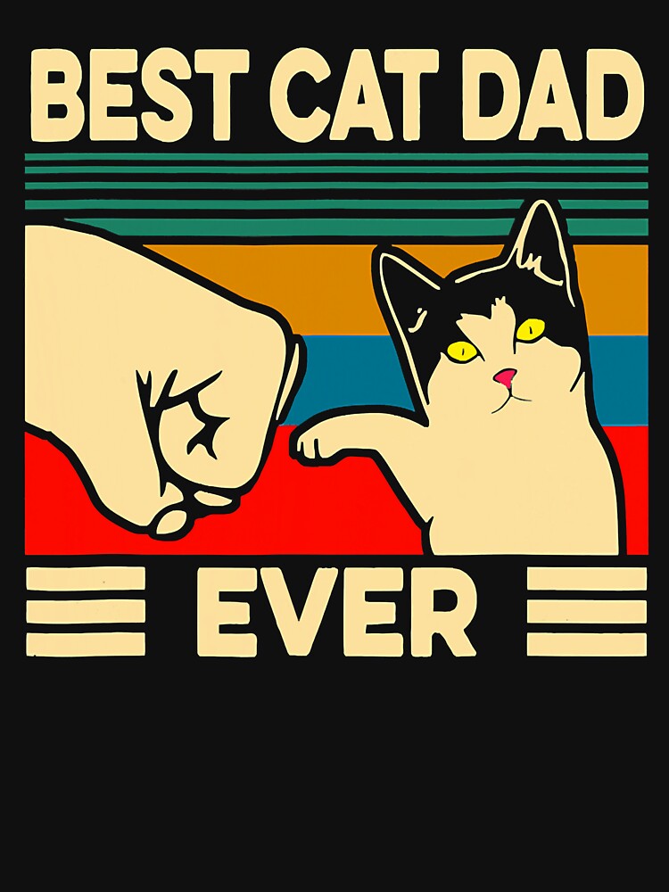 Best Cat Dad Ever Vintage Men Bump Fit Fathers by Leon-Alexander Unisex , , , Long Sleeve Tee