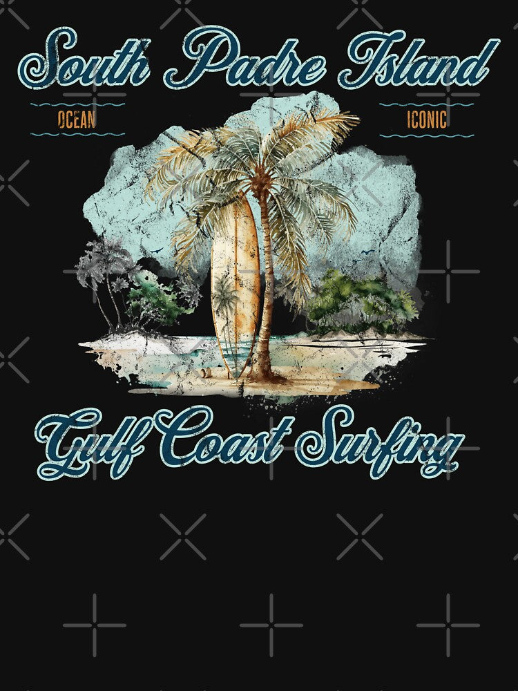 Vintage South Padre Island Gulf Coast Surfing Design by OceanIconic Unisex , , , Long Sleeve Tee