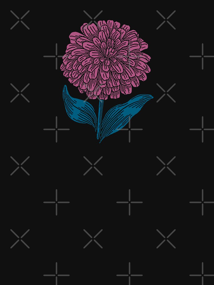 Single Dark Pink Flower by HappyLifeCreate Unisex , , , Long Sleeve Tee