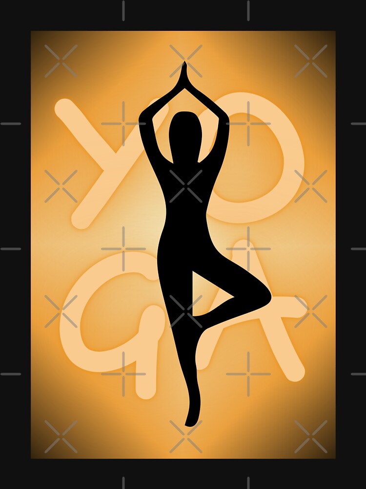 Yoga Pose Neon Orange Yoga Lettering by SoccaTamam Unisex , , , Long Sleeve Tee
