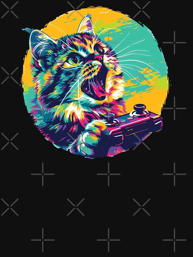 Cats and Gaming by PeelZinc Unisex , , , Long Sleeve Tee