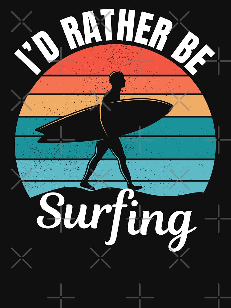 I'd rather be surfing, wave surf lovers by NBSStore Unisex , , , Long Sleeve Tee