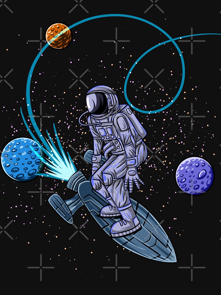 surfing astronaut 3 by lovefate-art Unisex , , , Long Sleeve Tee