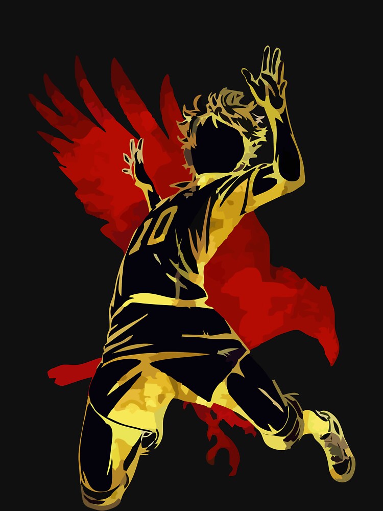Hinata Rising Crow – Minimalist Haikyuu Volleyball Power Art by T-Chou Unisex , , , Long Sleeve Tee