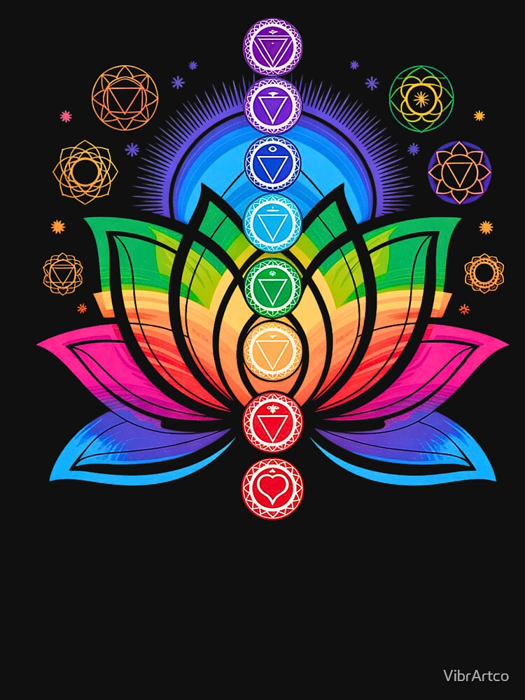Chakra Lotus Mandala by VibrArtco Unisex , , , Long Sleeve Tee