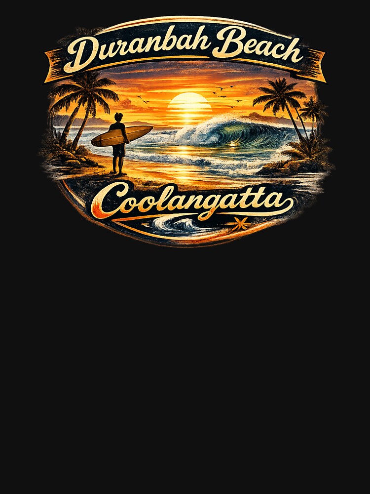 Duranbah Beach Coolangatta Australia Vintage by VintageImageInc Unisex , , , Long Sleeve Tee