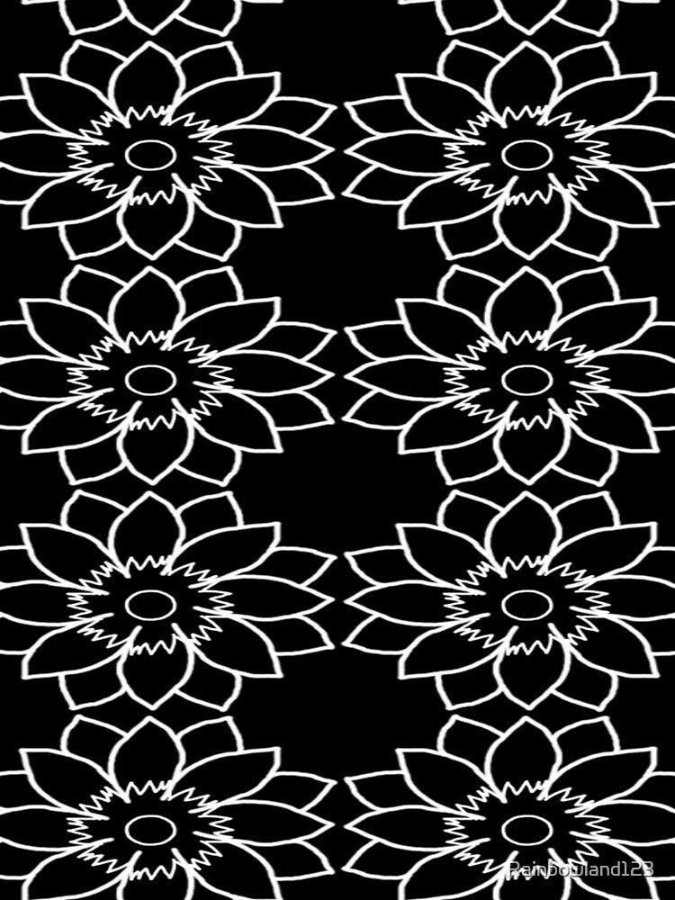 Black And White Flower by Rainbowland123 Unisex , , , Long Sleeve Tee