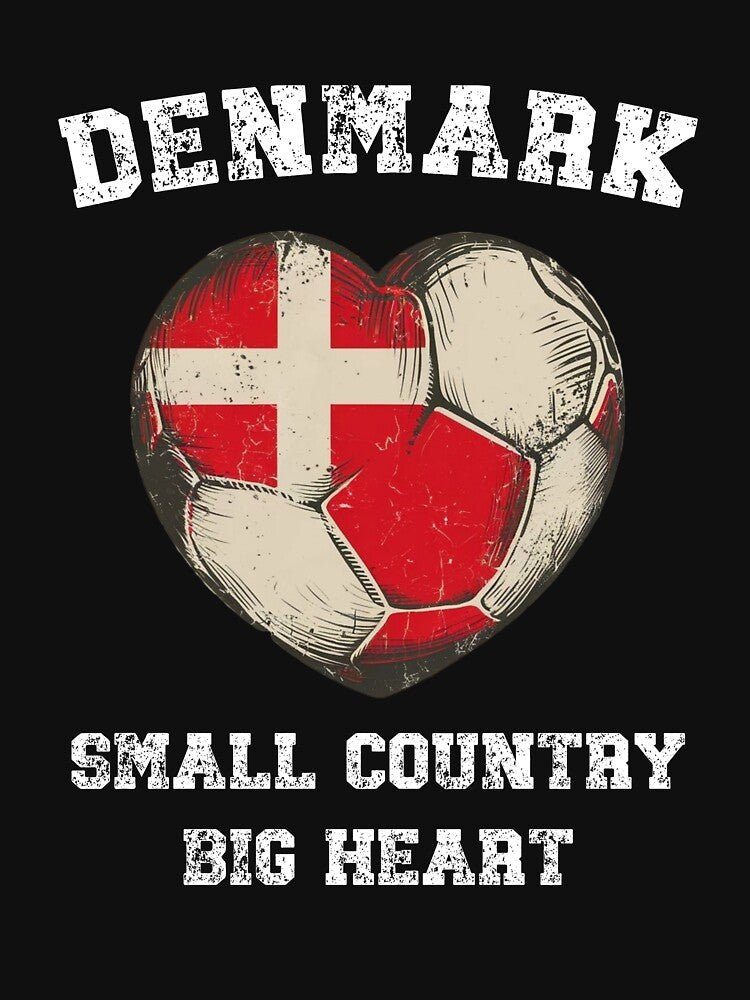 Small Country Big Heart Denmark Football by HeadTurningArt