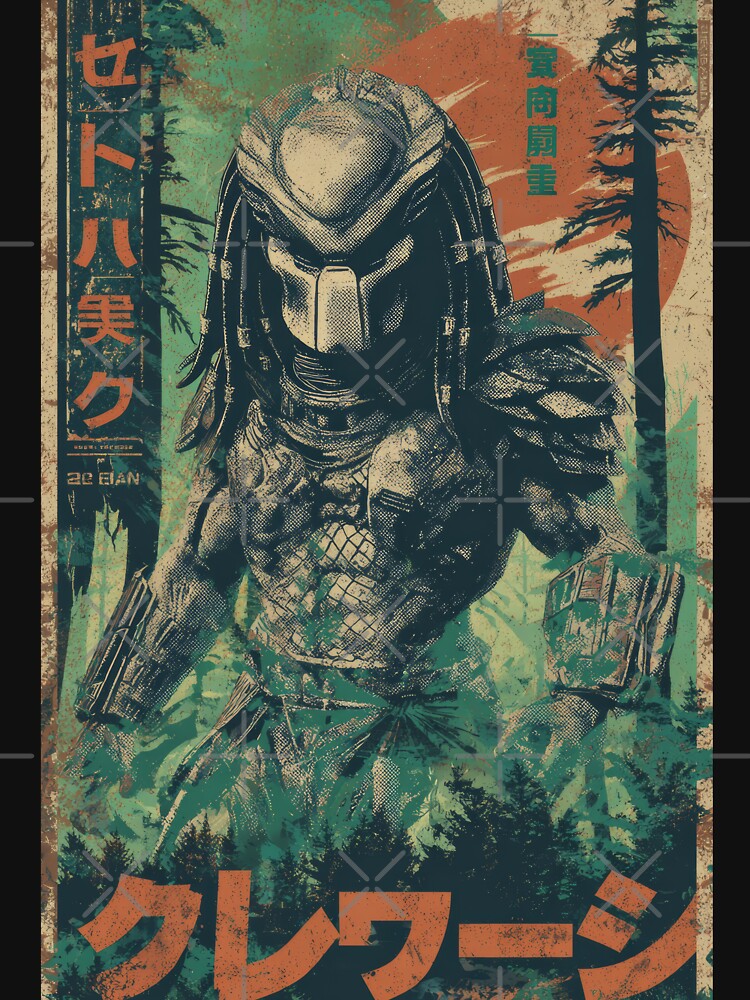 Distressed Predator Vintage Poster by AnimeArsenalPrints Unisex , , , Long Sleeve Tee