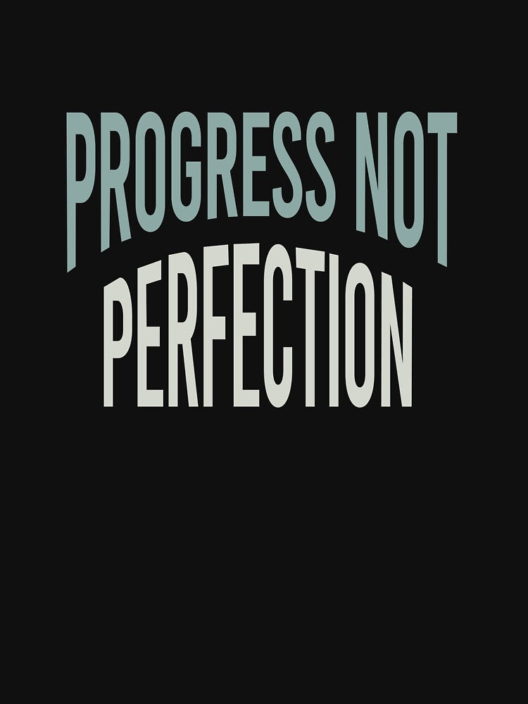 Fitness Saying Progress Not Perfection by whyitsme Unisex , , , Long Sleeve Tee