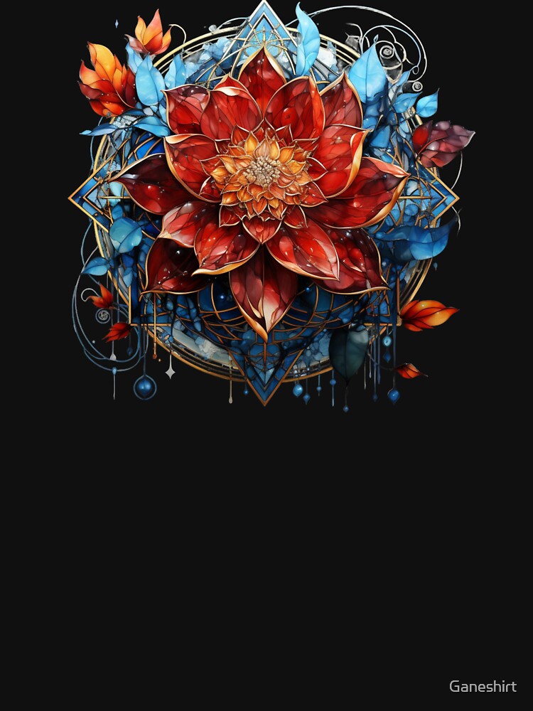 Lotus flower red-orange by Ganeshirt Unisex , , , Long Sleeve Tee
