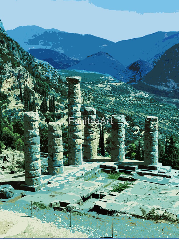 Travel Posters_Visit Delphi_Greece. by FanitsaArt Unisex , , , Long Sleeve Tee