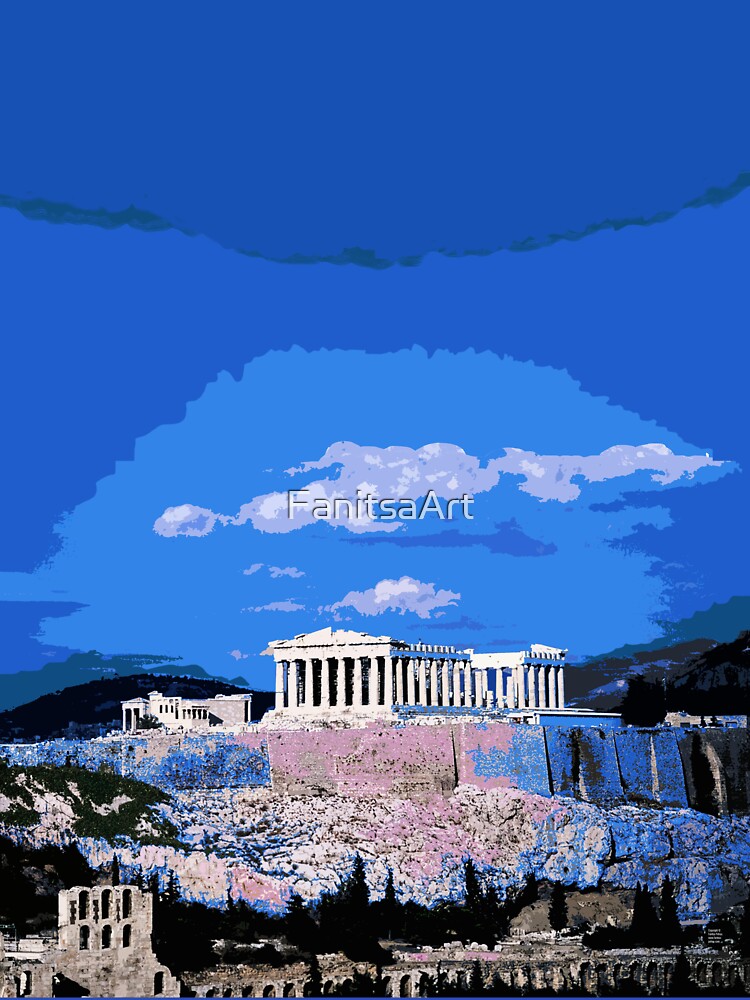 Travel Posters_Visit the Parthenon_Athens_Greece. by FanitsaArt Unisex , , , Long Sleeve Tee