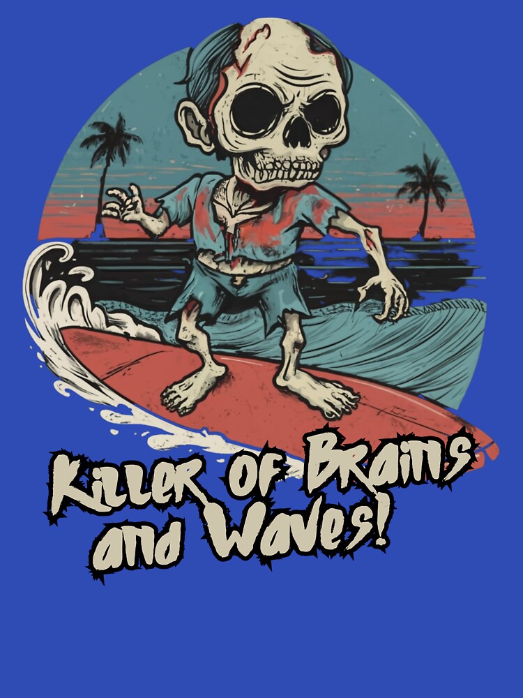 Surfing Zombie, killer of waves and brains, surf by Meandmyshop Unisex , , , Long Sleeve Tee